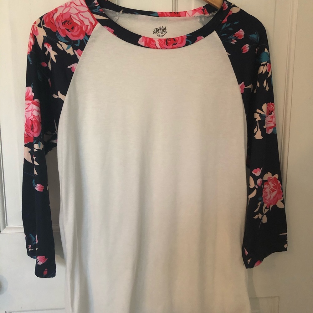 Elbow Tickled Teal Floral Shirt